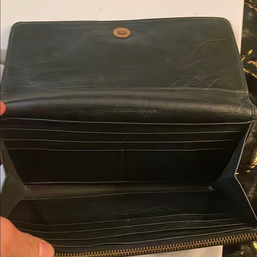 Balenciaga Black Leather Clutch with Gold Accents - Picture 7 of 11